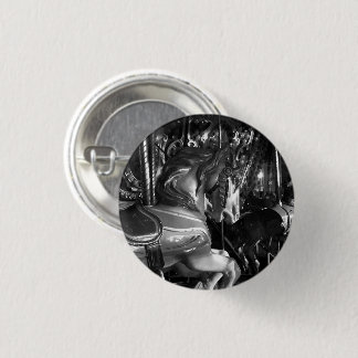 Vintage Carousel Galloping Horse Photo Pinback Button