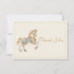 Vintage Carousel Horse Watercolor Kinderdusche Dankeskarte