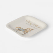 Vintage Carousel Horse Watercolor Kinderdusche Pappteller (Gewinkelt)