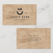 Vintage Carpenter Carpenter Business Card Visitenkarte (Vorne/Hinten)
