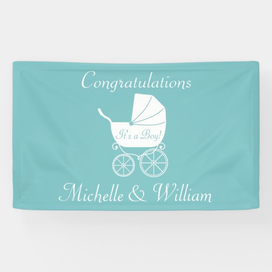 Vintage Carriage Baby-Dusche Banner (Horizontal)