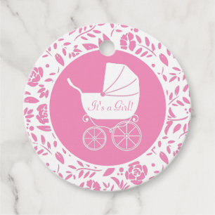Vintage Carriage Baby-Dusche Geschenkanhänger