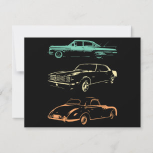 Vintage Cars - 80er & 90er Grafischer Retro Einladung