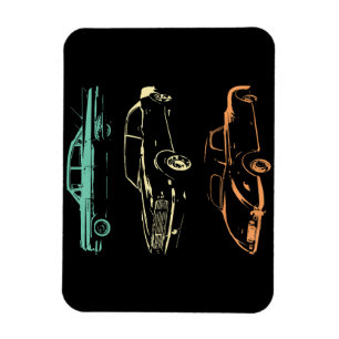Vintage Cars - 80er & 90er Grafischer Retro Magnet