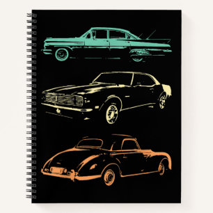 Vintage Cars - 80er & 90er Grafischer Retro Notizblock