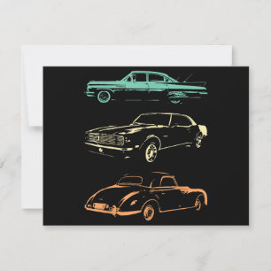 Vintage Cars - 80er & 90er Grafischer Retro Save The Date