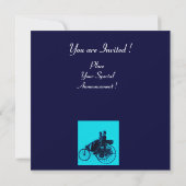 ViNTAGE CARS ANSAMMLUNG blaue Turquase Einladung (Rückseite)