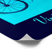 Vintage Cars Ansammlung, blaues Uquase Poster (Ecke)