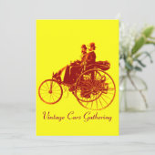 ViNTAGE CARS ANSAMMLUNG, gelb braun Einladung (Stehend Vorderseite)