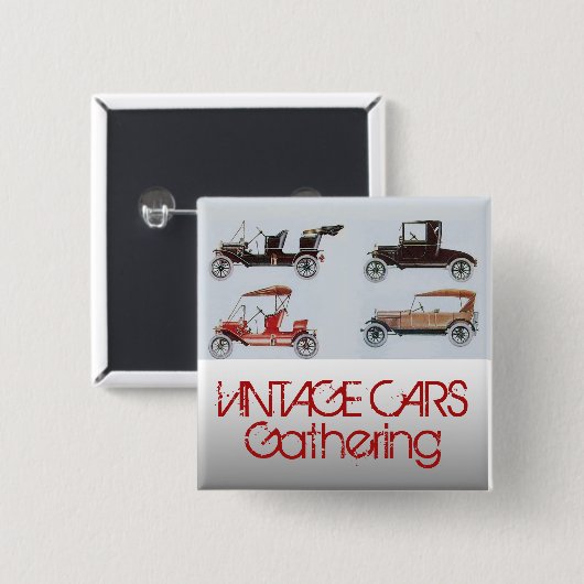 Vintage Cars Ansammlung Klassisches Auto Button (Vorne & Hinten)