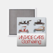 Vintage Cars Ansammlung Klassisches Auto Magnet (Vorderseite/Rückseite)