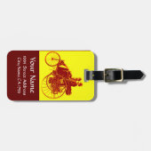 Vintage Cars Ansammlung Monogramm Gepäckanhänger (Vorderseite horizontal)