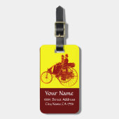 Vintage Cars Ansammlung Monogramm Gepäckanhänger (Vorderseite vertikal)