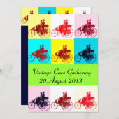 ViNTAGE CARS ANSAMMLUNG POP ART Einladung (Vorne/Hinten)