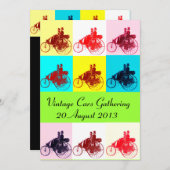 ViNTAGE CARS ANSAMMLUNG POP ART Einladung (Vorne/Hinten)