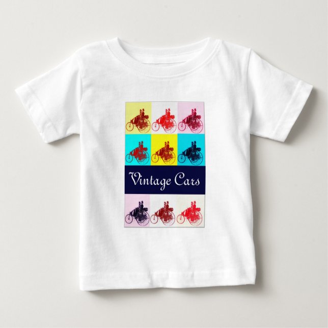 Vintage Cars Ansammlung Pop Baby T-shirt (Vorderseite)