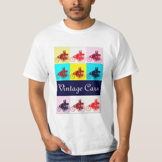 Vintage Cars Ansammlung Pop T-Shirt (Vorderseite)