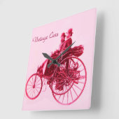 Vintage Cars Ansammlung Quadratische Wanduhr (Winkel)