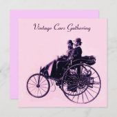 ViNTAGE CARS ANSAMMLUNG, rosa lila Einladung (Vorne/Hinten)