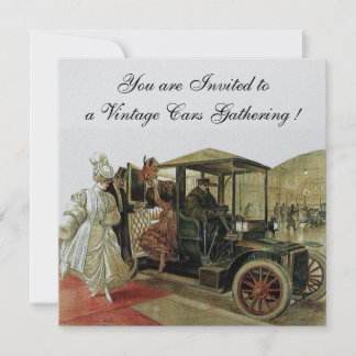 VINTAGE CARS, AUTO RESTORATION 2,Rot-Gelb-Silber Einladung