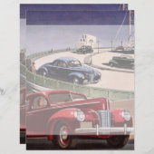 Vintage Cars, Classic Sedans Road Trip on Freeway (Vorne/Hinten)