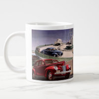 Vintage Cars, Classic Sedans Road Trip on Freeway