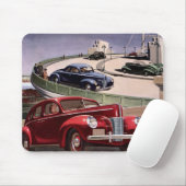 Vintage Cars, Classic Sedans Road Trip on Freeway Mousepad (Mit Mouse)