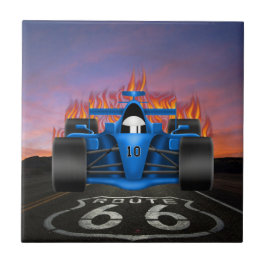 Vintage Cars - Frisierte Auto - Route 66 - SRF Fliese