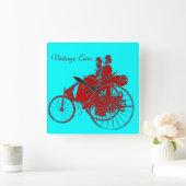 Vintage Cars Gathering Quadratische Wanduhr (Zuhause)