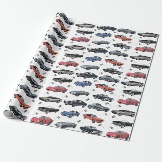 Vintage Cars Geschenkpapier (Ungerollt)