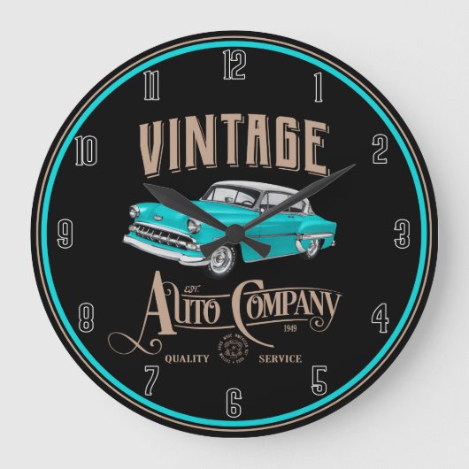 Vintage Cars Große Wanduhr (Vorderseite)
