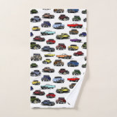 Vintage Cars Illustrationen Random Muster Badhandtuch Set (Handtuch)