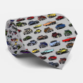 Vintage Cars Illustrationen Random Muster Krawatte (Gerollt)