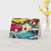 Vintage Cars Karte (Gelbe Blume)