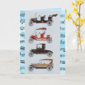 VINTAGE CARS MUSIK GLÜCKLICH GEBURTSTAG KARTE (Gelbe Blume)