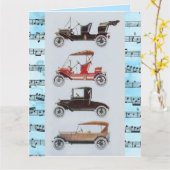 VINTAGE CARS MUSIKALISCHER VATER KARTE (Gelbe Blume)