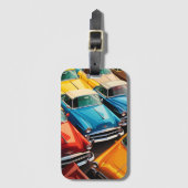 Vintage Cars Pattern Gepäckanhänger (Vorderseite Vertikal)