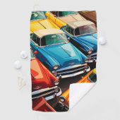 Vintage Cars Pattern Golfhandtuch (Insitu)