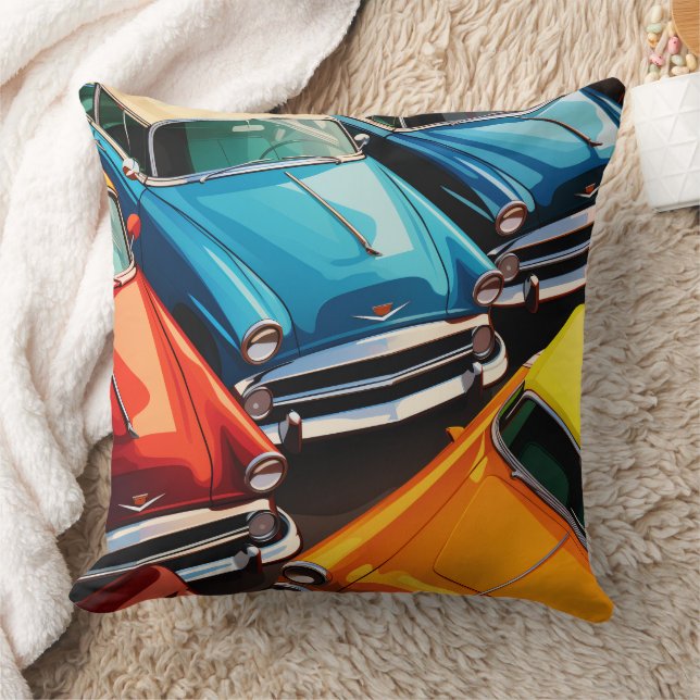 Vintage Cars Pattern Kissen (Decke)