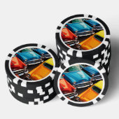 Vintage Cars Pattern Pokerchips (Stapel)