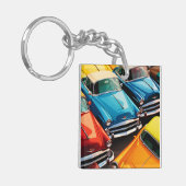 Vintage Cars Pattern Schlüsselanhänger (Vorderseite links)