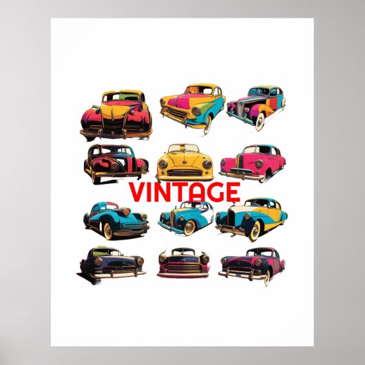 VIntage Cars Poster (Vorne)
