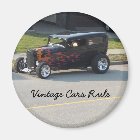 Vintage Cars Rule Magnet (Vorne)