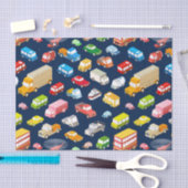 Vintage Cars und Trucks Dunkelblau Seidenpapier (Handwerk)