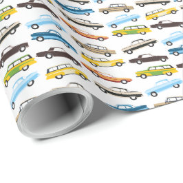 Vintage Cars Wrapping Paper Geschenkpapier