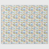 Vintage Cars Wrapping Paper Geschenkpapier (Flach)