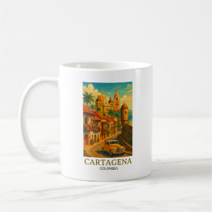 Vintage Cartagena Kolumbien Retro Art Kaffeetasse