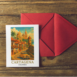 Vintage Cartagena Kolumbien Retro Art Postkarte