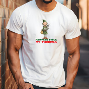 Vintage-Cartoon-Elf-Rentier-ironische Wünsche T-Shirt