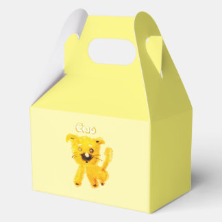 Vintage Cartoon Kids – Cheerful Yellow Puppy Geschenkschachtel